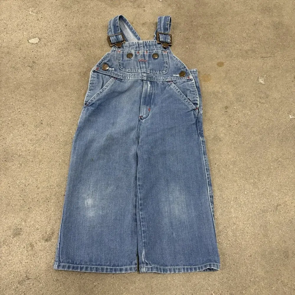 VINTAGE BIG MAC WORKWEAR DENIM BIB OVERALLS KIDS SIZE 3T